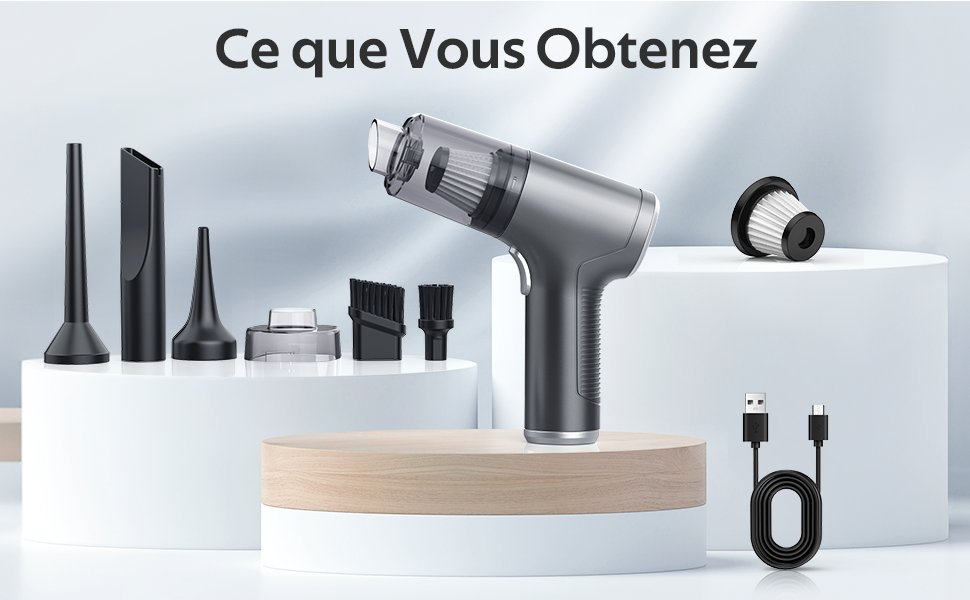 Aspirateur pour Voiture sans fil 4 en 1