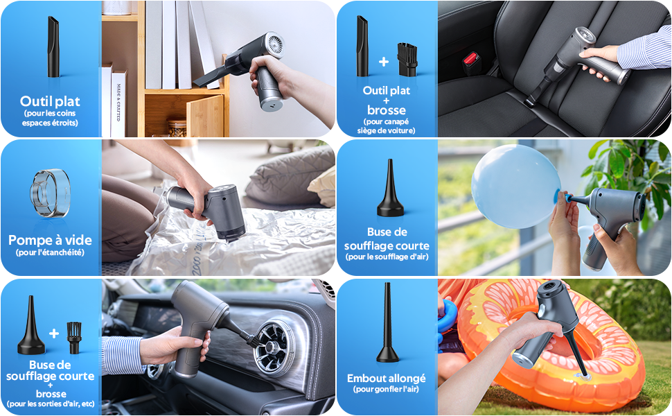 Aspirateur pour Voiture sans fil 4 en 1